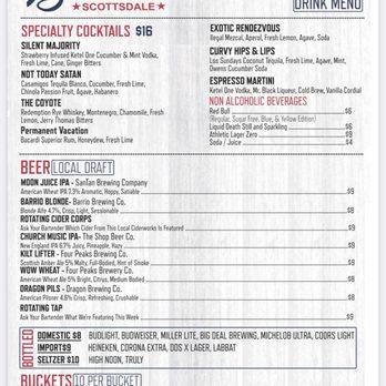 Barstool Scottsdale - Menu - Sports Bars Near Me - Scottsdale, Arizona