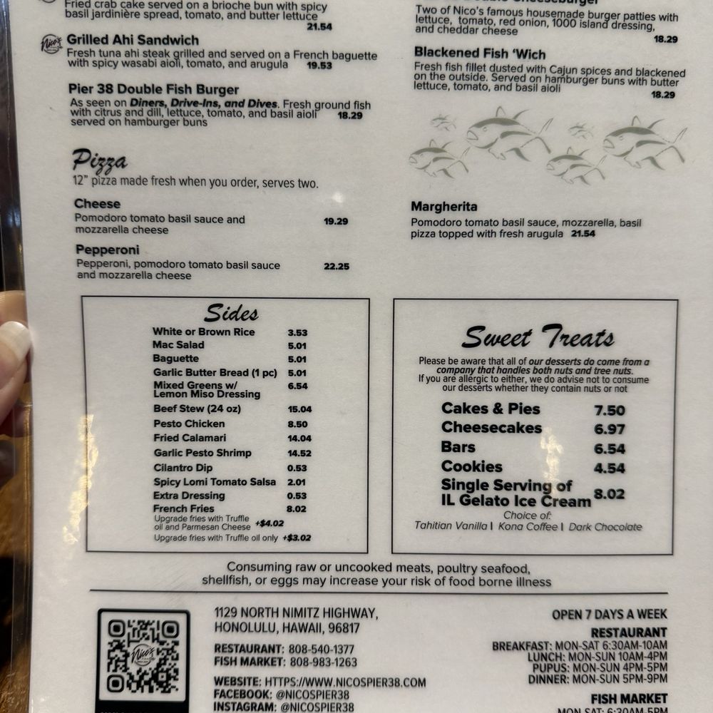 Nico's Pier 38 - Menu - Seafood Near Me - Honolulu, Hawaii