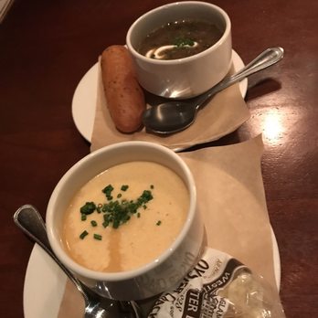Seasons 52 - Lobster Bisque and Mushroom Soup - New American Near Me - Orlando, Florida