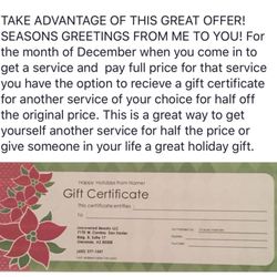 Uncovered Beauty - Mention this special when booking your appointment. Thank you