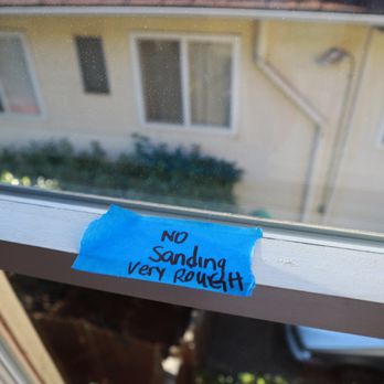 Wood Windows And Doors - Poor paint job has sawdust baked into finished paint. - Windows Installation Near Me - San Pablo, California Wood Windows And Doors - Poor paint job has sawdust baked into finished paint. - Windows Installation Near Me - San Pablo, California