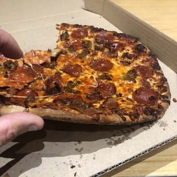 Domino’s Pizza - Well-done Brooklyn-style Pepperoni, Bacon, Italian Sausage with extra Sauce - Pizza Near Me - Bay City, Michigan Domino’s Pizza - Well-done Brooklyn-style Pepperoni, Bacon, Italian Sausage with extra Sauce - Pizza Near Me - Bay City, Michigan