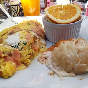Cafe Laurent - Smoked salmon omelette with potatoes gratin - French Near Me - Mar Vista, California