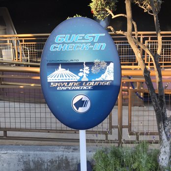 Tomorrowland Skyline Lounge - Signage for check-in - Amusement Parks Near Me - Anaheim, California Tomorrowland Skyline Lounge - Signage for check-in - Amusement Parks Near Me - Anaheim, California