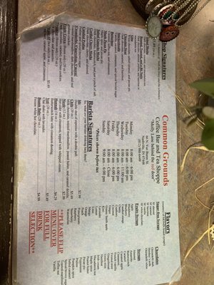 Menu photo 2 Common Grounds Nashville, IN