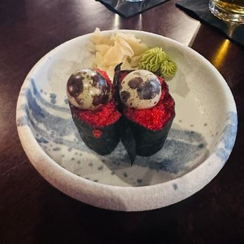 Hush - Tobiko and Quail egg - Sushi Bars Near Me - Keller, Texas Hush - Tobiko and Quail egg - Sushi Bars Near Me - Keller, Texas