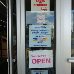 Save A Lot - Hours posted at front of store Aug 3, 2020