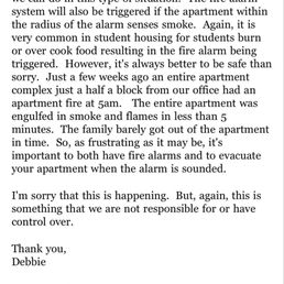 Response to my complaint