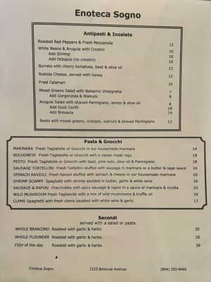 Menu photo 3 Enoteca Sogno Richmond, VA Menu photo 3 Enoteca Sogno Richmond, VA