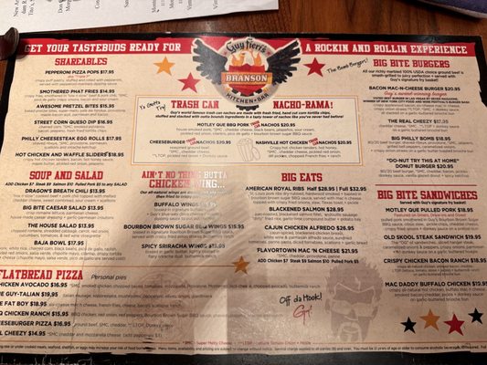 Menu photo 2 Guy Fieri’s Branson Kitchen & Bar Branson, MO Menu photo 2 Guy Fieri’s Branson Kitchen & Bar Branson, MO