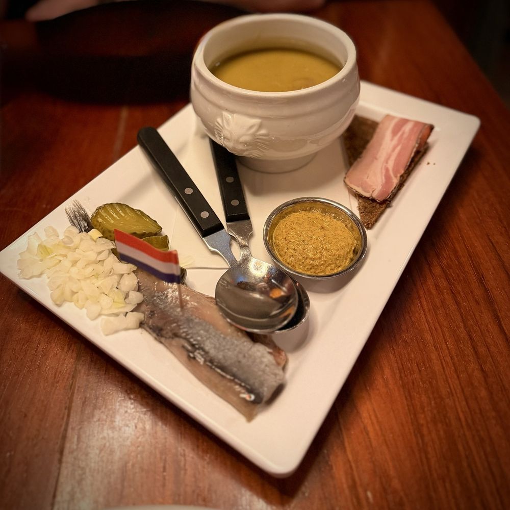 The Pantry - Pea soup with rye bread and herring - Modern European Near Me - Amsterdam, New Hampshire The Pantry - Pea soup with rye bread and herring - Modern European Near Me - Amsterdam, New Hampshire
