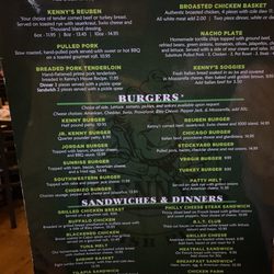 Kenny's Irish Pub - Dinner menu