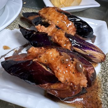 Rainbow Kitchen - Eggplant Stuffed with Shrimp Paste - Seafood Near Me - Las Vegas, Nevada Rainbow Kitchen - Eggplant Stuffed with Shrimp Paste - Seafood Near Me - Las Vegas, Nevada
