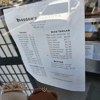 Blossom's Okazuya - Menu - Japanese Near Me - Kailua, Hawaii