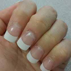 The Nail Pro - Acrylic nails do not reach the cuticle. This pic is only 24hrs old.