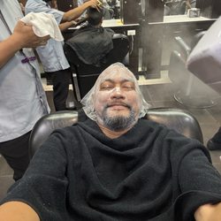 GQ Barber Shop - Steamed with hot towel and electric steamer.