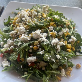 22 Bistro - corn salad with feta, red bell pepper, and a deli-shish light house sauce - New American Near Me - Olympic Valley, California