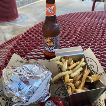 Oberweis Ice Cream and Dairy Store - Burger, fries, bottled beer on patio, socially distanced - Ice Cream & Frozen Yogurt Near Me - O'fallon, Missouri Oberweis Ice Cream and Dairy Store - Burger, fries, bottled beer on patio, socially distanced - Ice Cream & Frozen Yogurt Near Me - O'fallon, Missouri