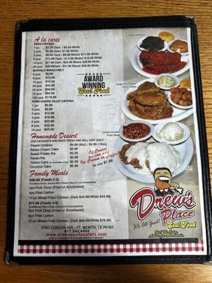 Menu photo 1 Drew's Place Fort Worth, TX Menu photo 1 Drew's Place Fort Worth, TX