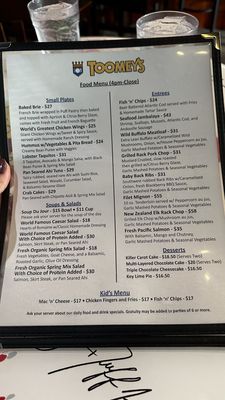 Menu photo 1 Toomey's Mammoth Lakes, CA Menu photo 1 Toomey's Mammoth Lakes, CA