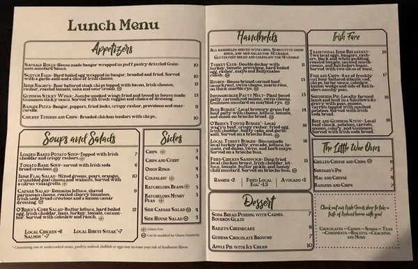 Menu photo 6 O'Brien's Irish Pub Warrenton, VA Menu photo 6 O'Brien's Irish Pub Warrenton, VA