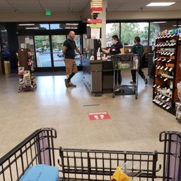 a shopping cart in a grocery store