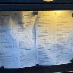 Zur Sonne - The prices were LESS than what's posted outside. Example: the Frankfurter Schnitzel only cost 16.90, but this menu says 26.90
