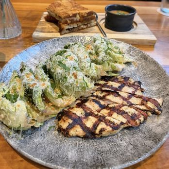 GRANVILLE - Caesar Salad with chicken and Grilled Cheese Dipper - New American Near Me - West Hollywood, California GRANVILLE - Caesar Salad with chicken and Grilled Cheese Dipper - New American Near Me - West Hollywood, California