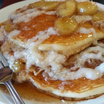 Three Little Griddles - Bananas Foster specialty griddle cakes.. not overly sweet, delicious coconut tapioca sauce! - Breakfast & Brunch Near Me - Aurora, Colorado Three Little Griddles - Bananas Foster specialty griddle cakes.. not overly sweet, delicious coconut tapioca sauce! - Breakfast & Brunch Near Me - Aurora, Colorado