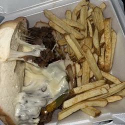 16th Street Hamburger - Philly steak, side fries