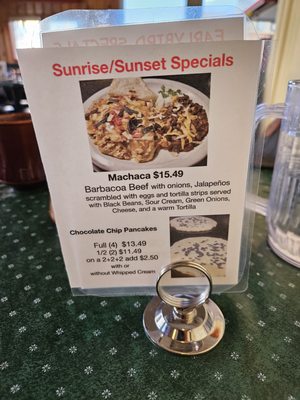 Menu photo 3 Sunrise Sunset Wheat Ridge, CO