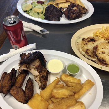 Tipicos Doña Juanita - 1/4 chicken with fried sweet plantains and yuca. Carne asada, 1/2 chicken, yuca, and salad. Queso pupusa. - Salvadoran Near Me - Manassas, Virginia Tipicos Doña Juanita - 1/4 chicken with fried sweet plantains and yuca. Carne asada, 1/2 chicken, yuca, and salad. Queso pupusa. - Salvadoran Near Me - Manassas, Virginia