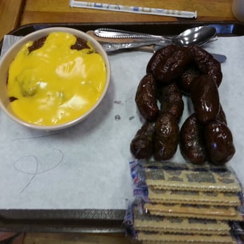 Pittsburg Hot Links - A dozen Hot Links, Saltine Crackers and a bowl of Frito Pie. - Comfort Food Near Me - Pittsburg, Texas