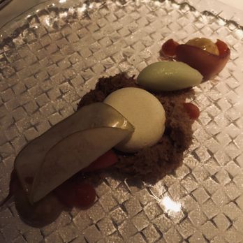 Jean-Georges - Orchard - cinnamon cake, quince, vanilla - French Near Me - New York, New York Jean-Georges - Orchard - cinnamon cake, quince, vanilla - French Near Me - New York, New York