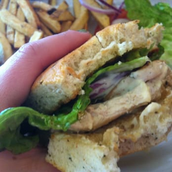 Cornerstone Cafe - Chicken on focaccia.  Oh yum. - Breakfast & Brunch Near Me - Dunsmuir, California