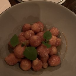 Pof pofs. Tiny things about a 1/4 size of a timbit but the sauce is so good Pof pofs. Tiny things about a 1/4 size of a timbit but the sauce is so good