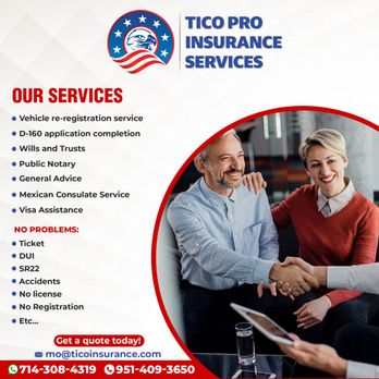 Tico Pro Insurance Services - Auto Insurance Near Me - Lake Elsinore, California Tico Pro Insurance Services - Auto Insurance Near Me - Lake Elsinore, California