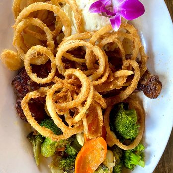 Echo Tap & Grille - Steak with Homemade Onion Rings and Creamy Mashed Potatoes - Bars Near Me - Mountainside, New Jersey Echo Tap & Grille - Steak with Homemade Onion Rings and Creamy Mashed Potatoes - Bars Near Me - Mountainside, New Jersey
