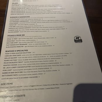 J. Alexander's - Food menu. Not a really big selection though - New American Near Me - Oak Brook, Illinois