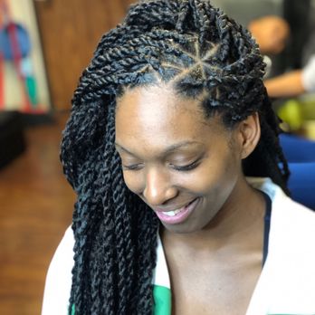 Neverland Style Museum - Havana twists in the salon. Hair to one side with a twist. - Makeup Artists Near Me - Austin, Texas Neverland Style Museum - Havana twists in the salon. Hair to one side with a twist. - Makeup Artists Near Me - Austin, Texas