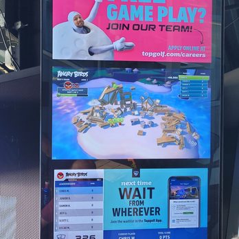 Topgolf - One of the games you can play...Angry Birds - Golf Near Me - Philadelphia, Pennsylvania
