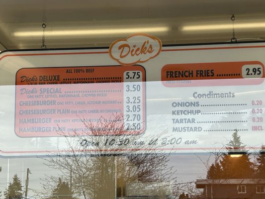 Menu photo 1 Dick's Drive-In Seattle, WA Menu photo 1 Dick's Drive-In Seattle, WA