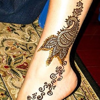 Mehndi Time - Peacock ankle henna - Tattoo Near Me