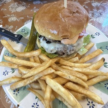The Cup Cafe - Mushroom Swiss Burger - Breakfast & Brunch Near Me - Reno, Nevada