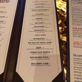T-Bones - Cocktails - Steakhouses Near Me - Las Vegas, Nevada