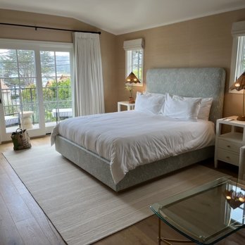 Villa Mara - King-sized bed, with the balcony that beckons early morning reading or later day wine, courtesy of the hotel. - Hotels Near Me - Carmel-by-the-Sea, California Villa Mara - King-sized bed, with the balcony that beckons early morning reading or later day wine, courtesy of the hotel. - Hotels Near Me - Carmel-by-the-Sea, California