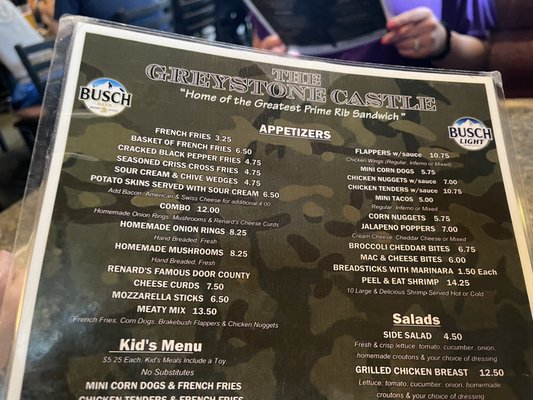 Menu photo 3 Greystone Castle Sturgeon Bay, WI Menu photo 3 Greystone Castle Sturgeon Bay, WI