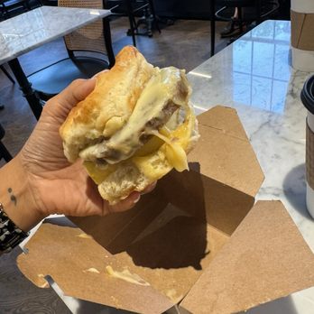 The Black Door Cafe - Sausage egg and cheese biscuit - Cafes Near Me - Charleston, South Carolina The Black Door Cafe - Sausage egg and cheese biscuit - Cafes Near Me - Charleston, South Carolina