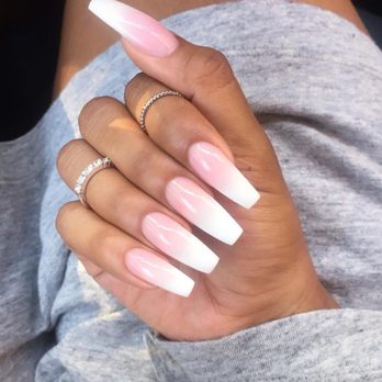 Classy Nails Spa - Another pink and white ombré set by Michelle! Everything is perfect, I really really love it! She is a best nail tek ever! Love you - Nail Salons Near Me - Bolingbrook, Illinois