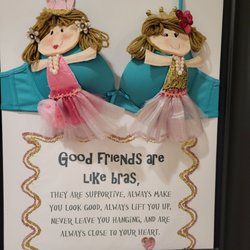Element Medical Imaging - Waiting room for mammogram has this beautiful bra art
